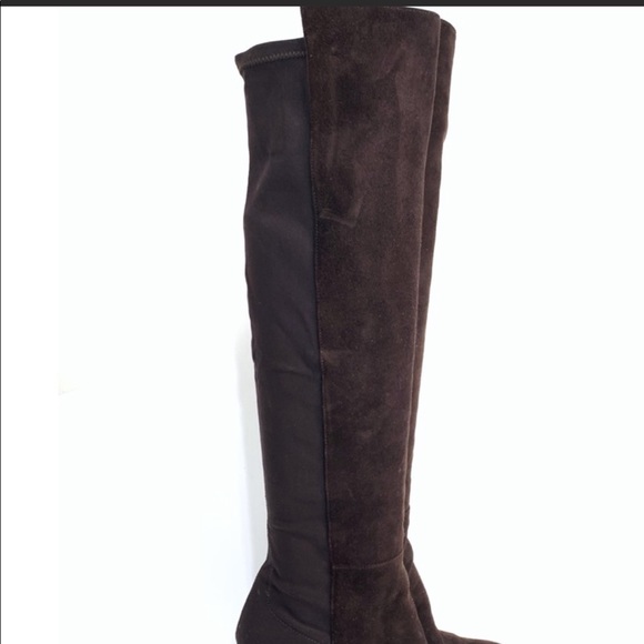 Knee high suede wedge boots - Picture 6 of 6